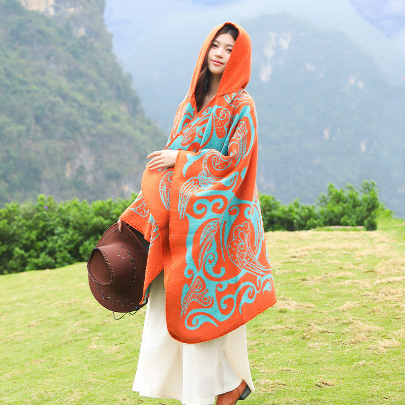 New Women's Hooded Shawl Warm  - Go Ethnic Fashion 评论和价格