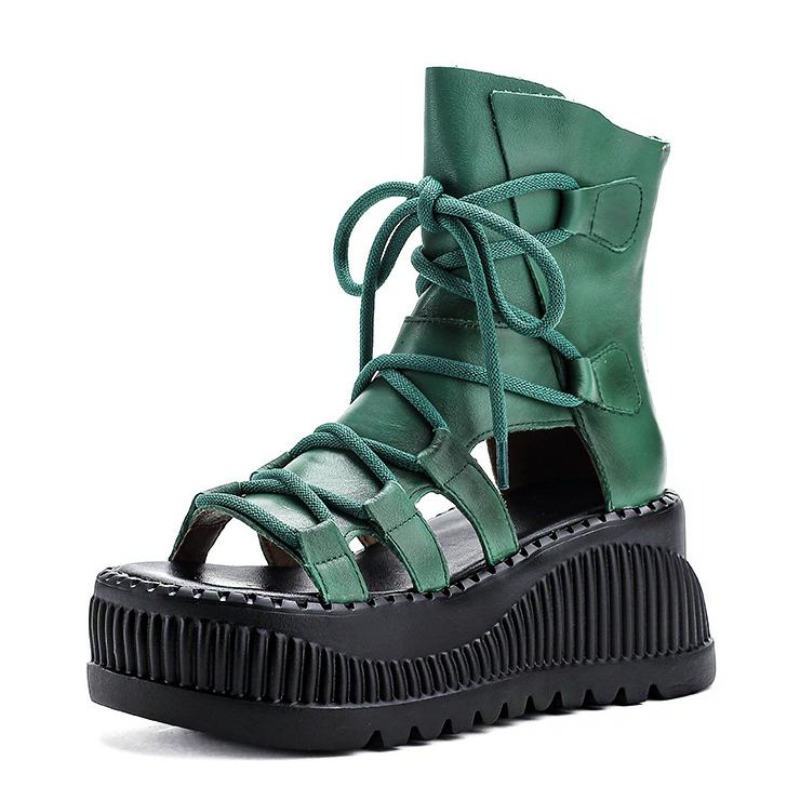 8CM Ethnic Cow Genuine Leather - Ethnic Fashion Women 评论和价格