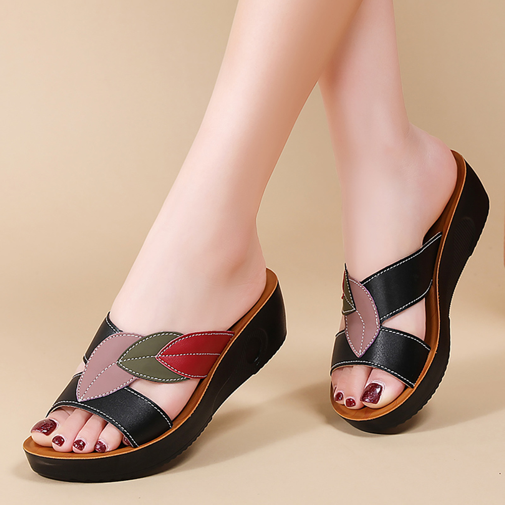 Women's Thick-Soled Wedge Snea - Ethnic Modern Fashion 评论和价格