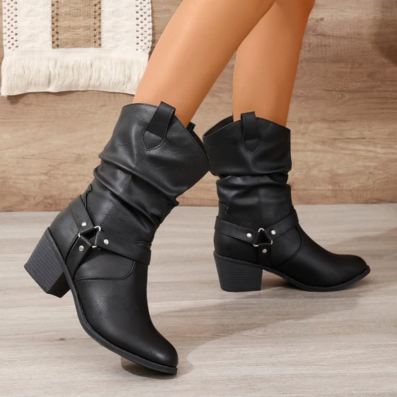 Womens Mid-Calf Boots Retro St - Ethnic Fashion Women 评论和价格